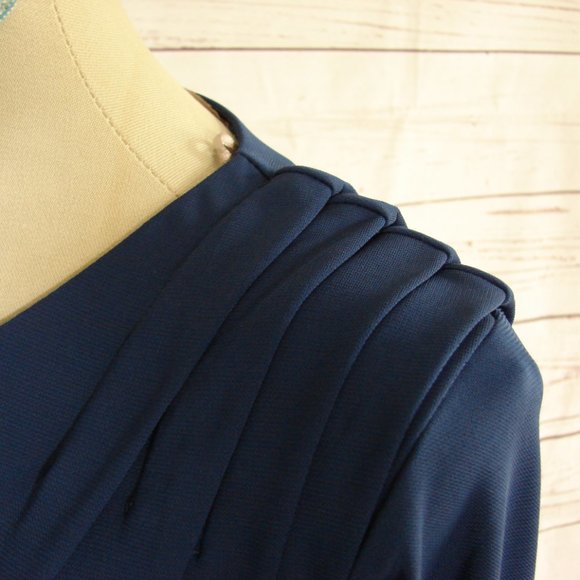 Cobalt Blue Classic Dress w/ Belt - L- Love 21 NWT - Picture 7 of 16